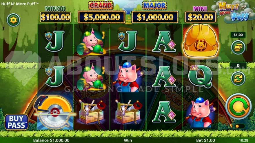 A casino slot with 5 reels and 3 rows.