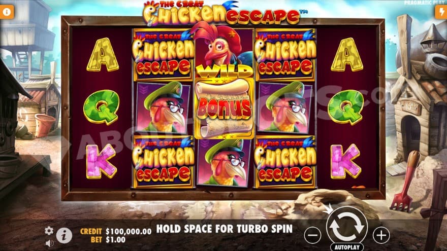 Base game with a chicken farm in the background.