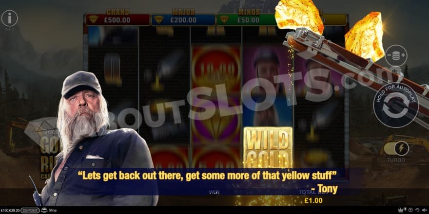 An image of the Pay Dirt feature with the series character Tony pops up