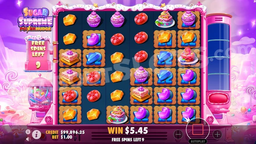 22 of the reels' 36 positons have Powernudge multipliers in the Free Spins.