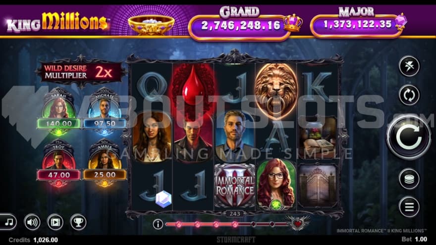 A casino slot with a vampire theme.