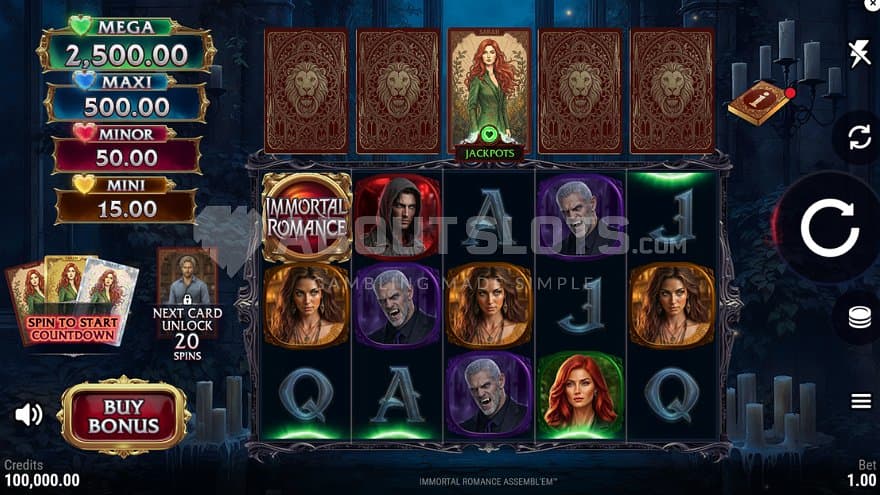 A casino slot with a vampire theme.