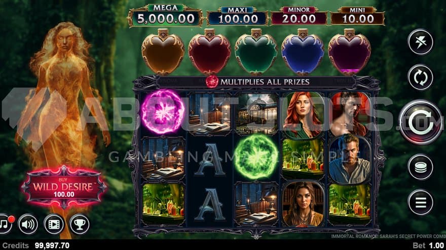 A casino slot with a vampire theme.