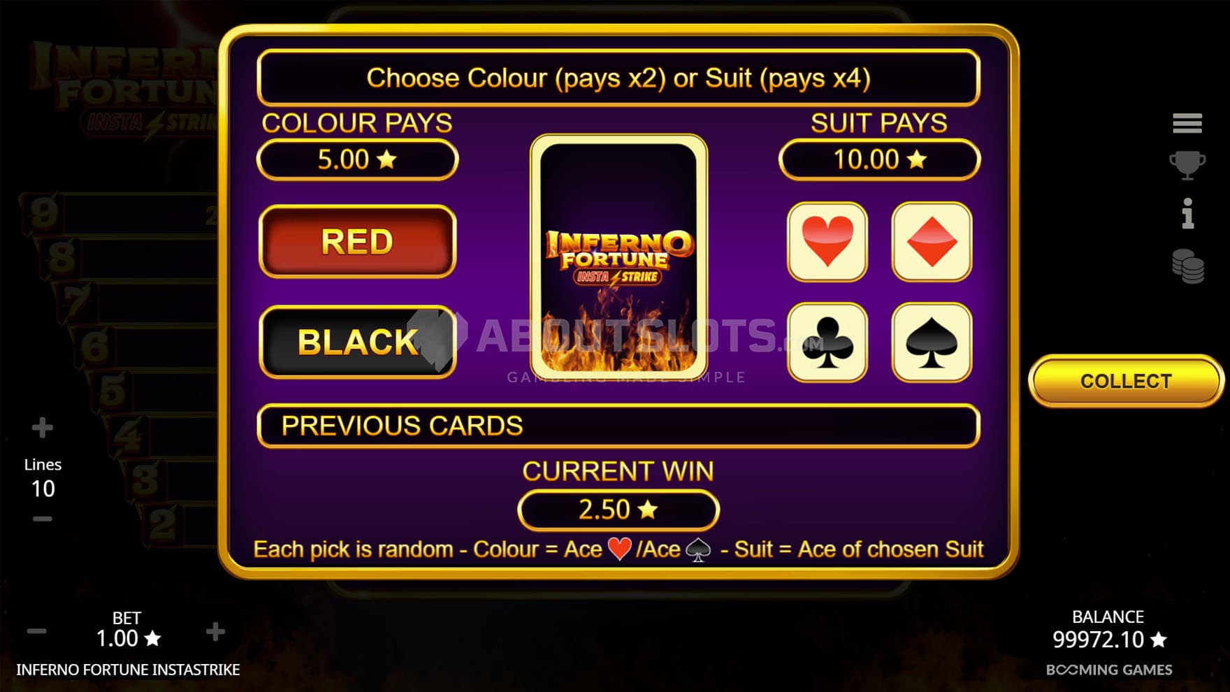 Gamble feature triggered after a win.