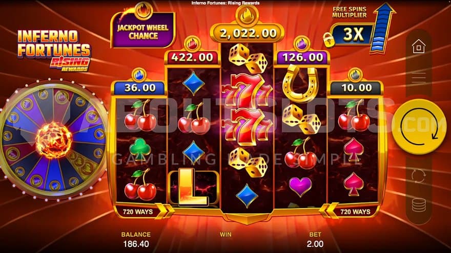 A casino slot with 3-4-5-4-3 rows.