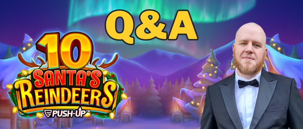 Logo of 10 Santa's Reindeers being located on the left side and on the right side is the person being interviewed, Aaron Braund, located.