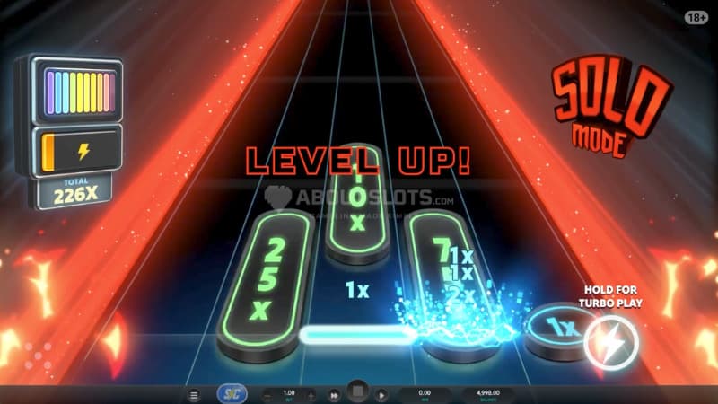 Solo Mode feature being active with a current 226x total win.