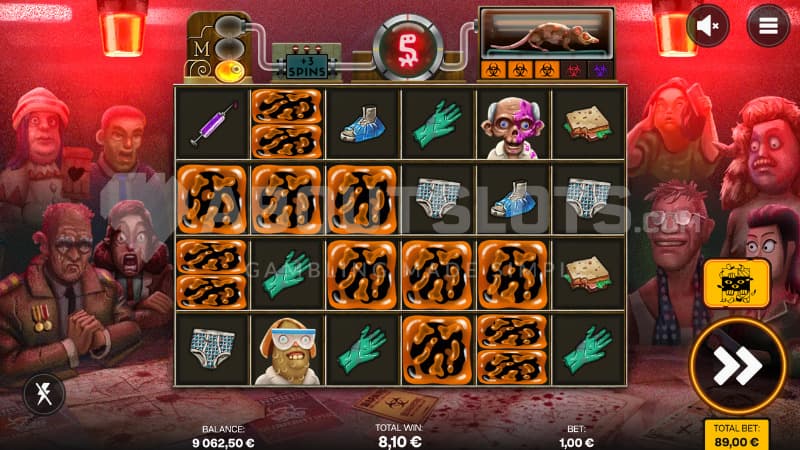 Bonus Game with a spreading mystery symbol on the reels.