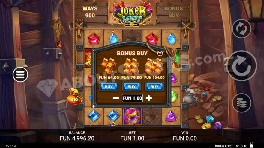 Bonus Buy feature with three options to choose from.