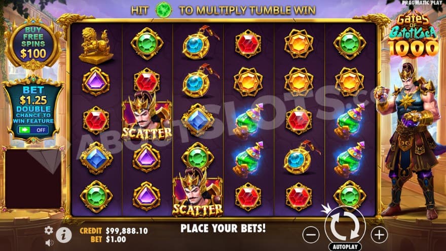 Base game with Gatot Kaca standing to the right.