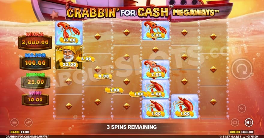 A screenshot of the lightning spins