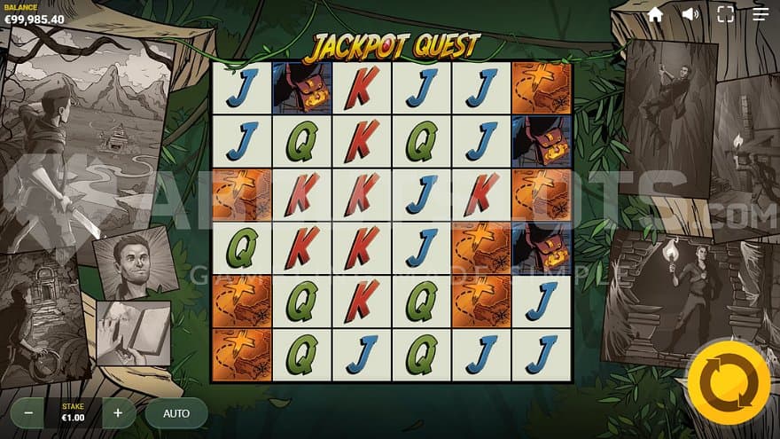 A comic-looking casino slot with an adventure theme.