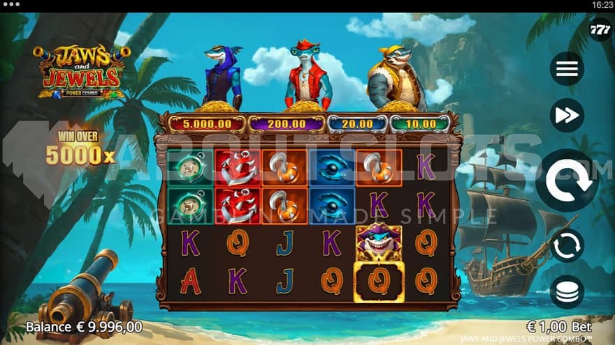A casino slot with a pirate theme.