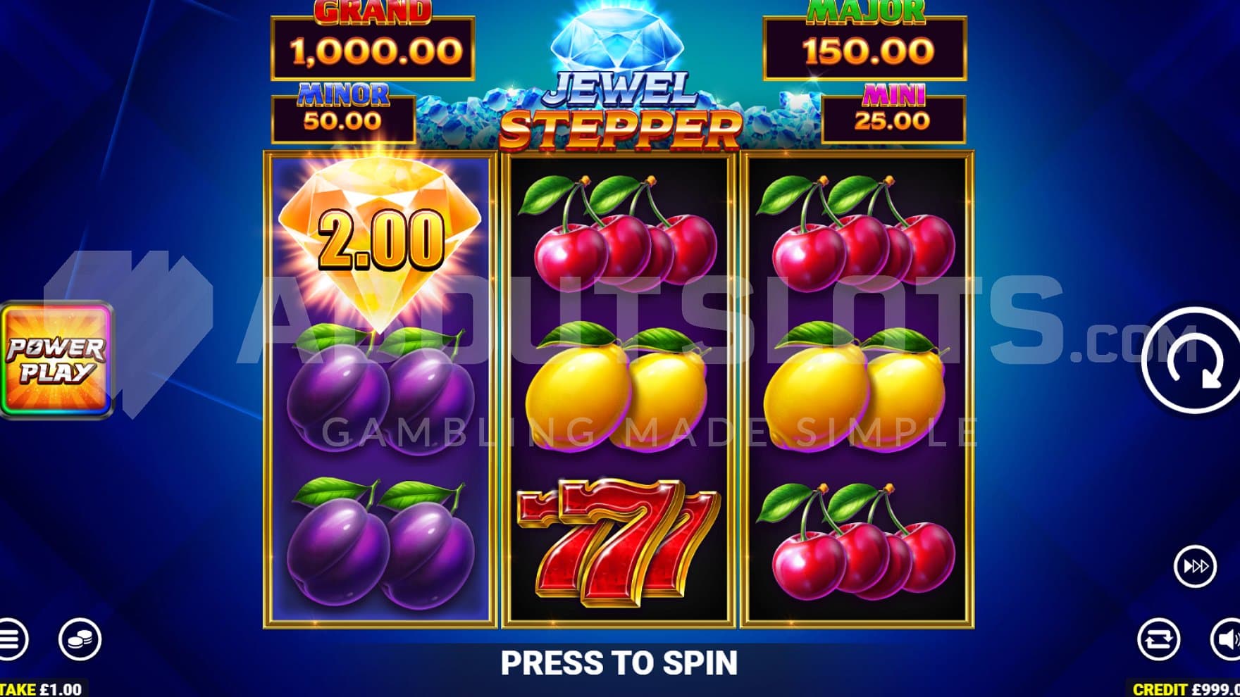 A casino slot with 3 reels and 3 rows.