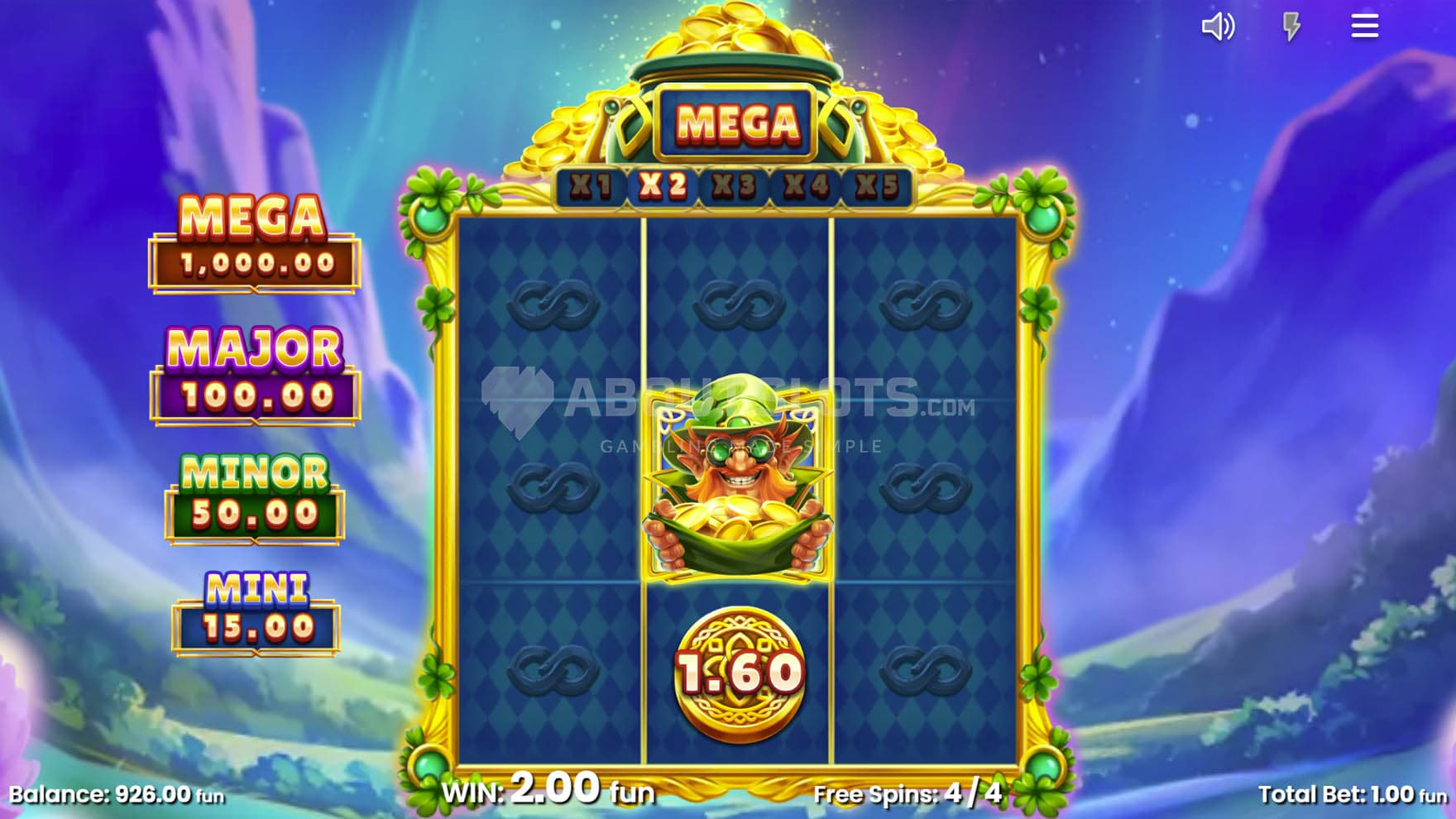 Screenshot of Free Spins in progress, showing a Cash Collect feature triggered.
