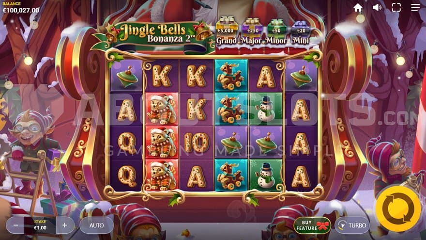 A casino slot on a sleigh.