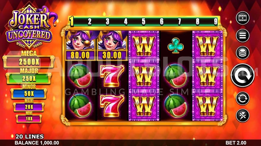 A casino slot on an orange background.