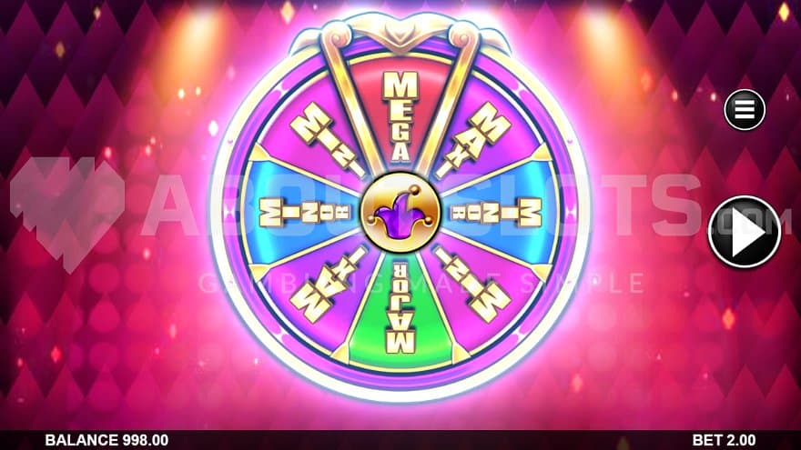 A wheel with segments of the jackpot prizes