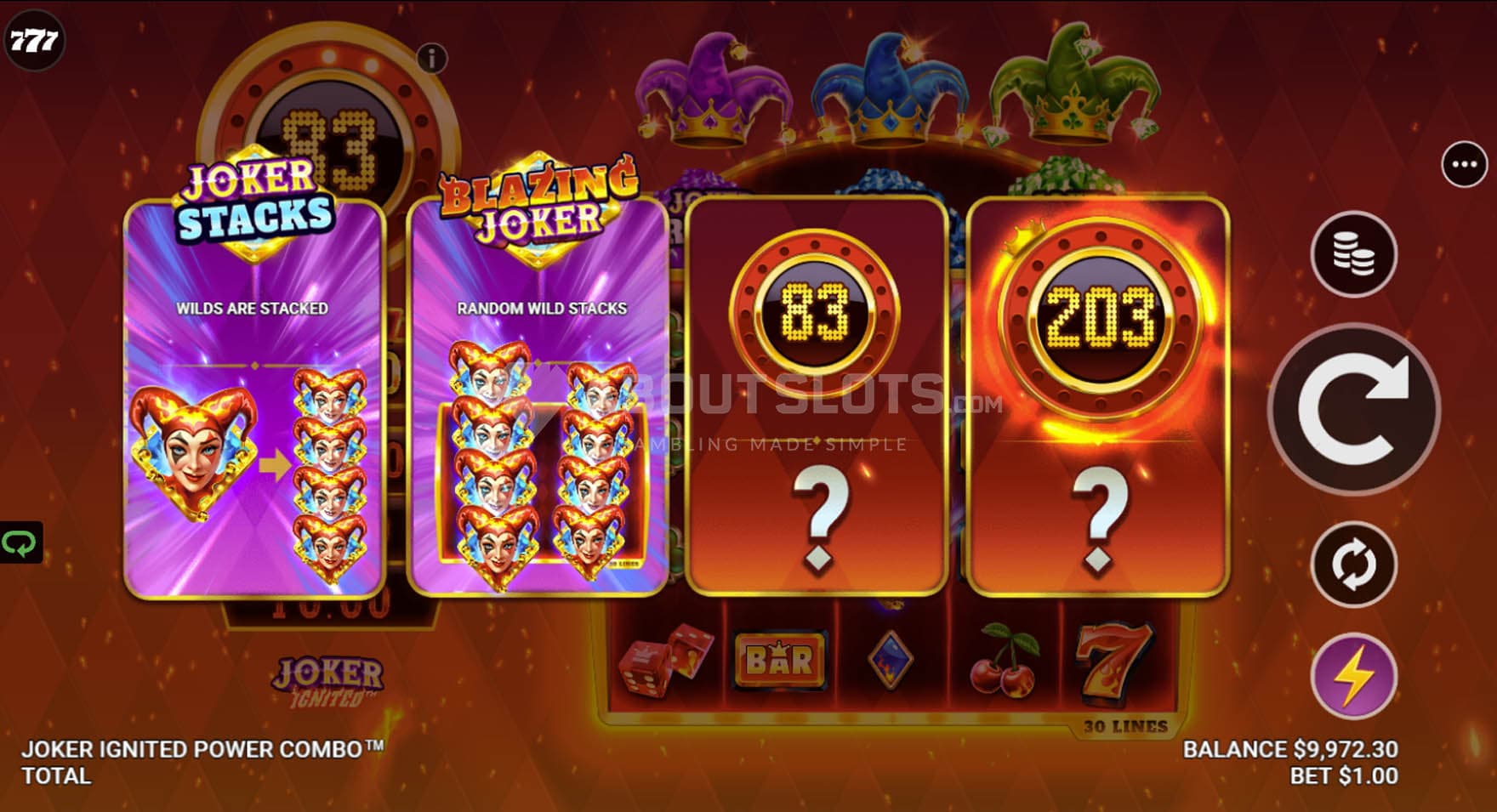 Screenshot of the Progression Meter, showing two out of four options unlocked.