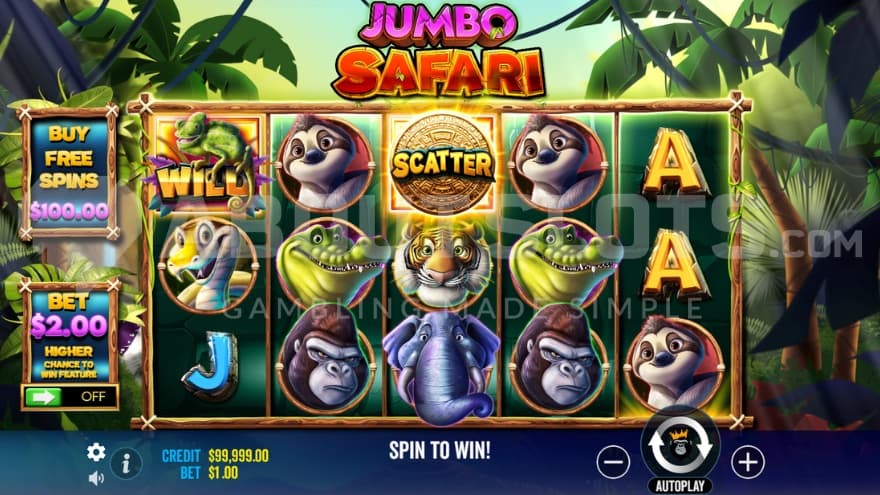 A casino slot in a jungle.