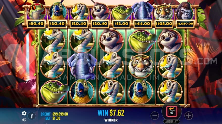 A win with snake symbols in the Free Spins.