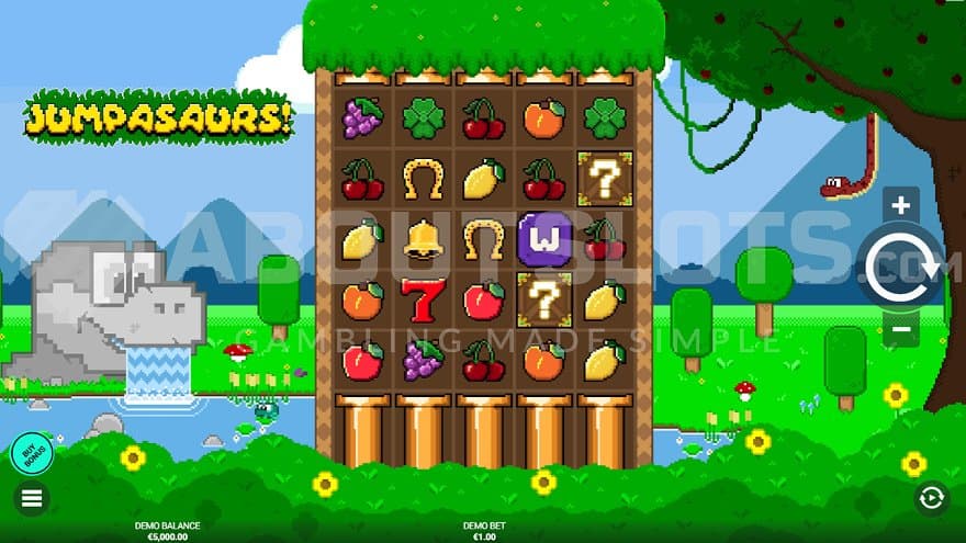 A casino slot with retro graphics.