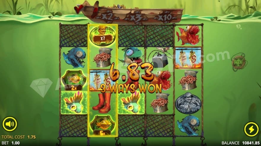 Base game where you can see a green water on the sides.