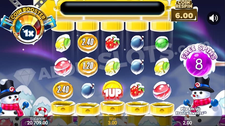 A screenshot from the free spins feature