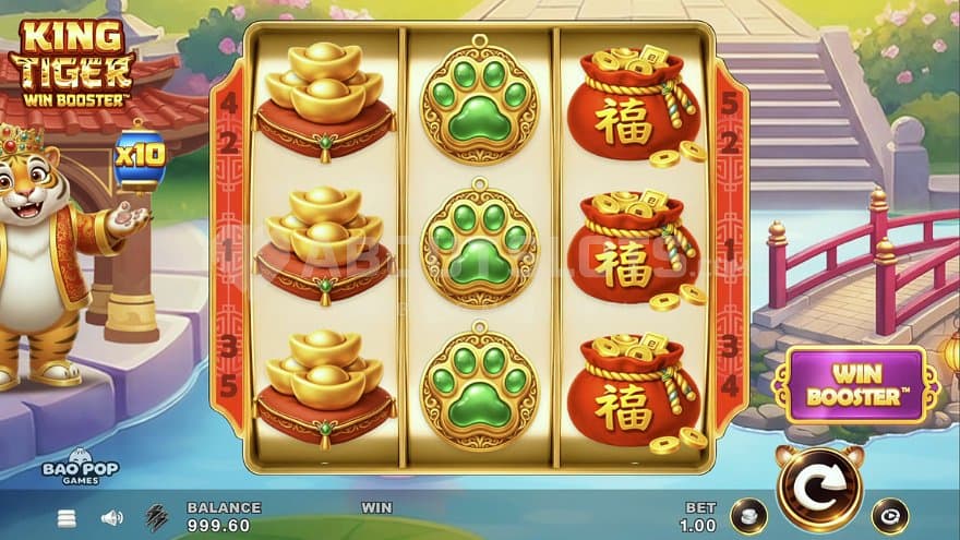 A casino slot with a tiger theme.