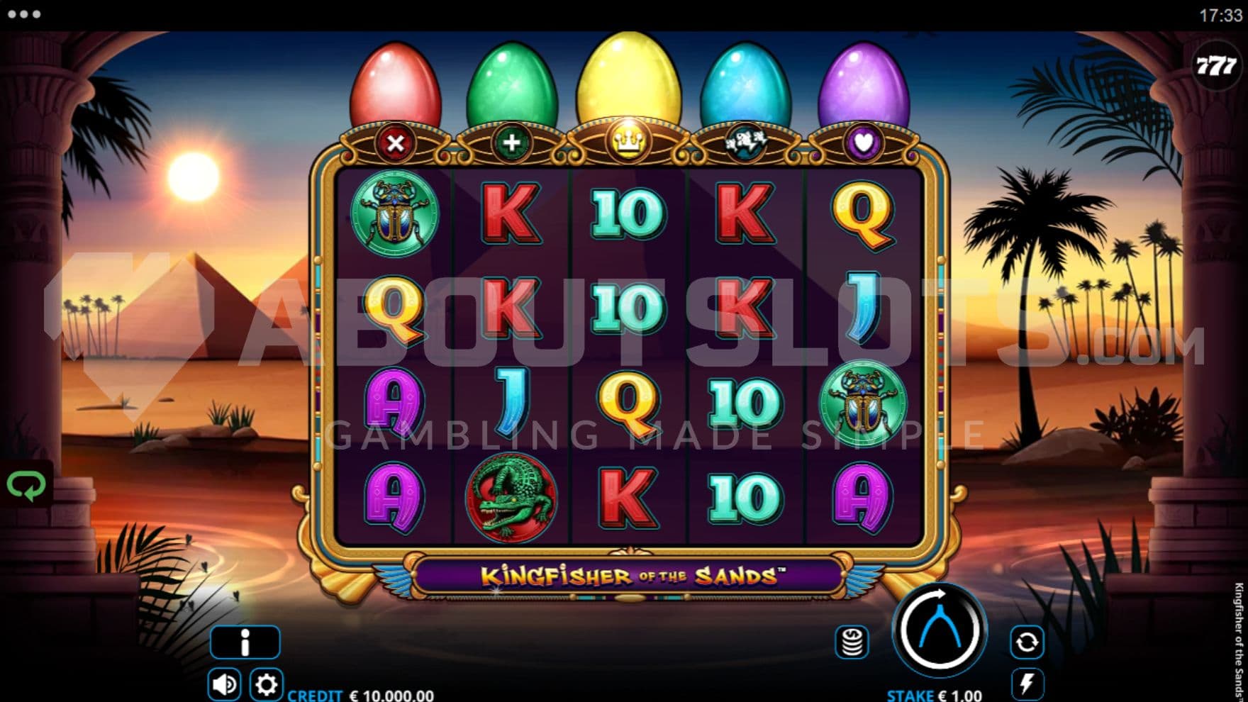 A casino slot in an Egyptian desert.