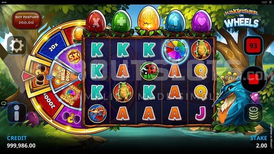 A casino slot featuring a kingfisher.