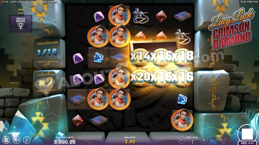 Super Free Spins feature with a treasure chest being revealed.