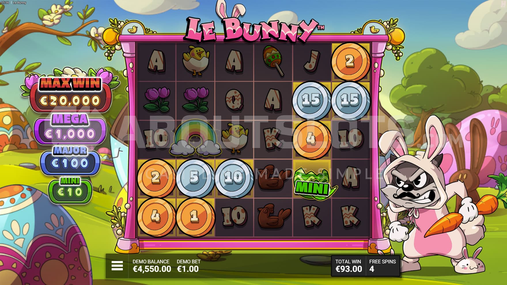 Swiping the Sweets Bonus in progress, showing multiple positions with activated Golden Squares.