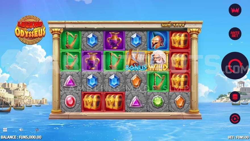 A casino slot with six reels.