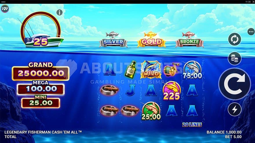 A casino slot with a fishing theme.