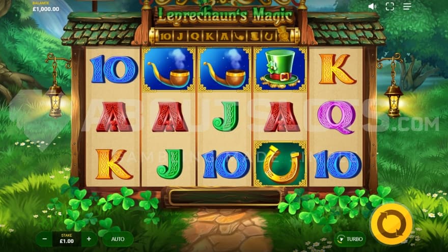 A casino slot with a leprechaun theme.