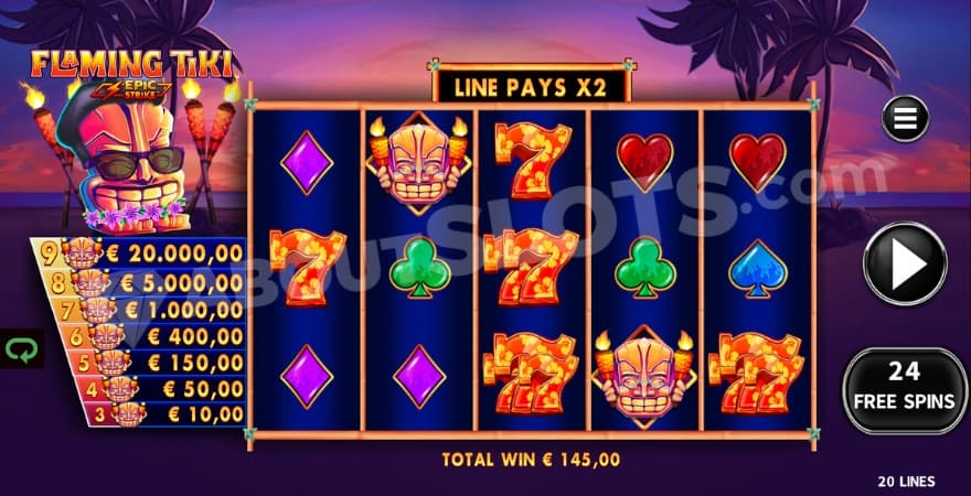 Free Spins with a prize table to the left.