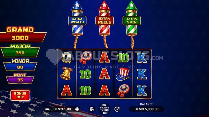 A casino slot with an American theme.
