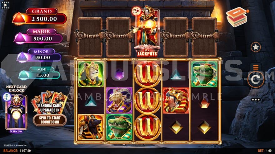 A casino slot with an Egyptian theme.