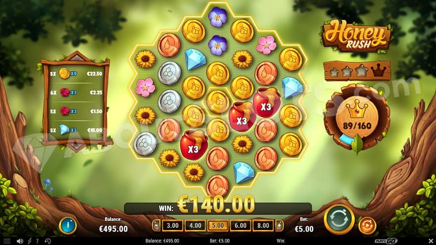 All three Sticky Wilds on the reels.