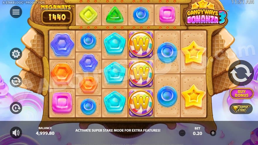 Six Megaways reels made out of waffle.