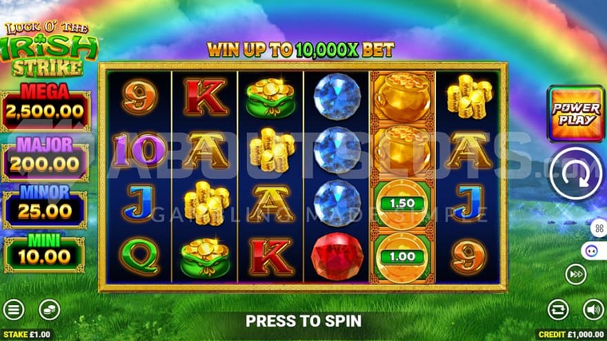 A casino slot on a green field.