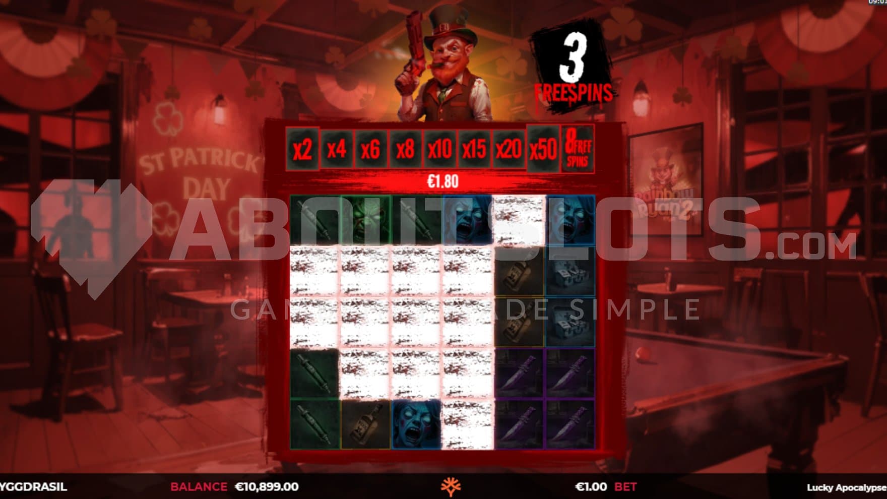 A win with a total of 13 symbols in the Free Spins.