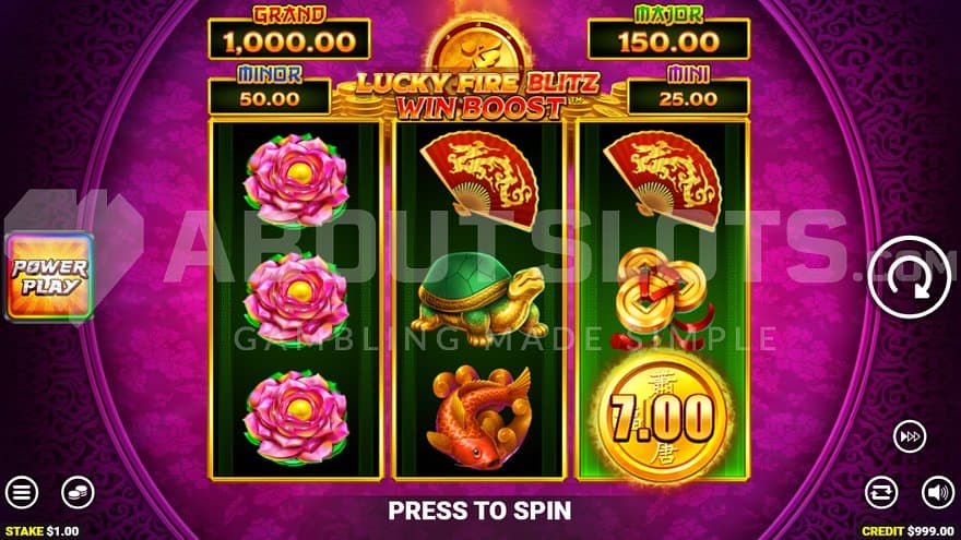 A casino slot with 3 reels and 3 rows.
