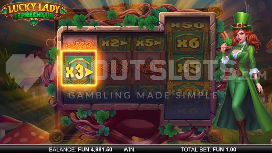 A 3x symbol on the first reel.