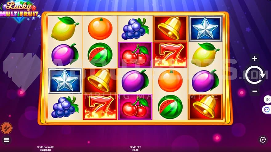 A casino slot with fruit symbols.