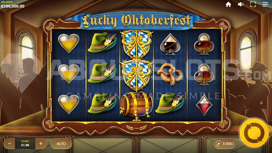 A casino slot with a Oktoberfest theme.