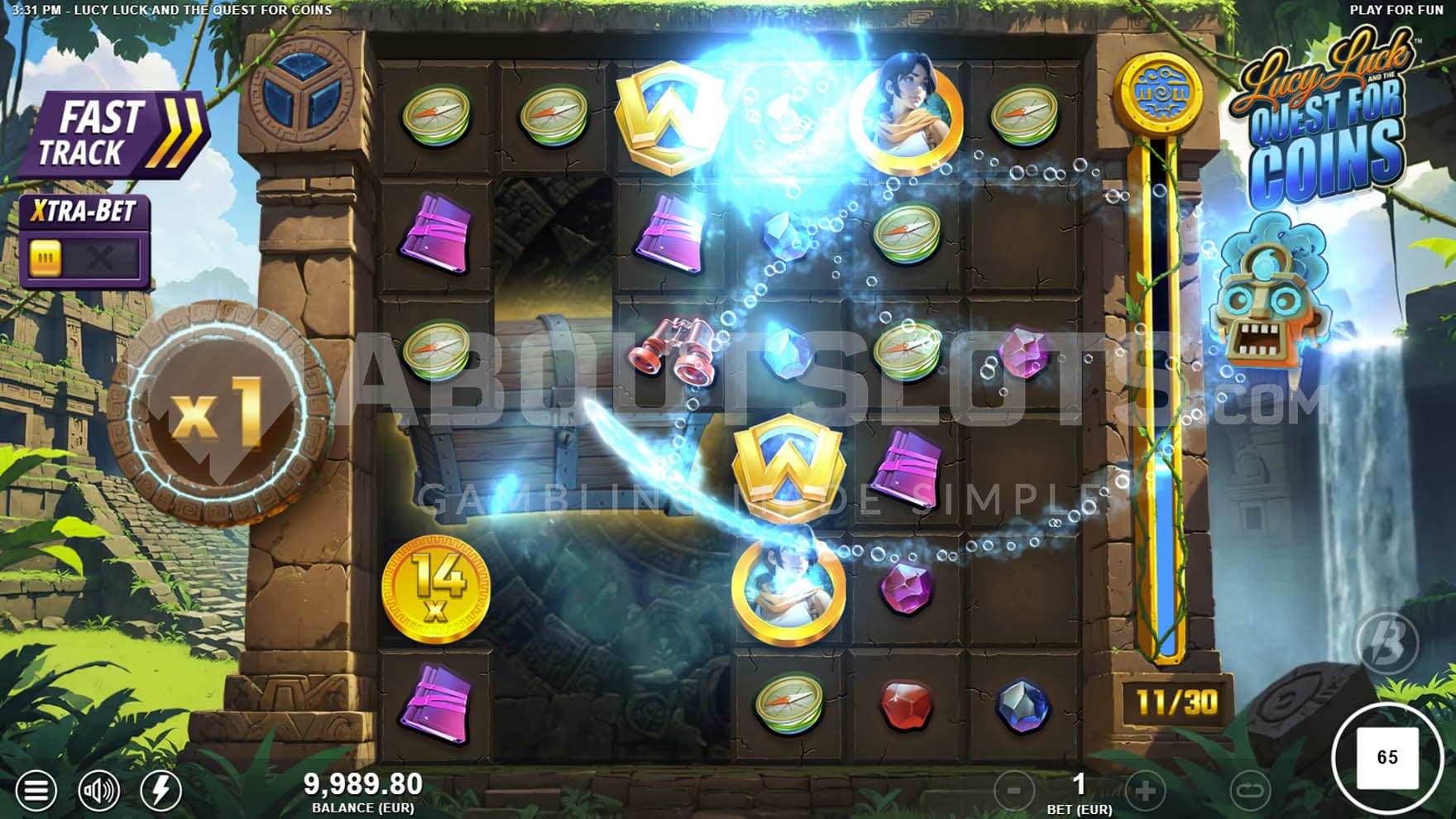 Treasure Chest feature triggered in the base game, awarding a blue mask modifier.