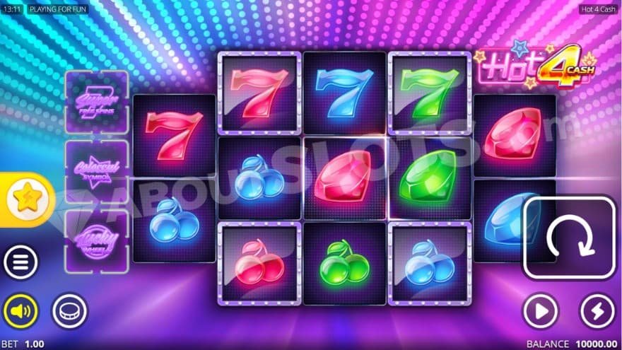 Base game with neon lights in the background.