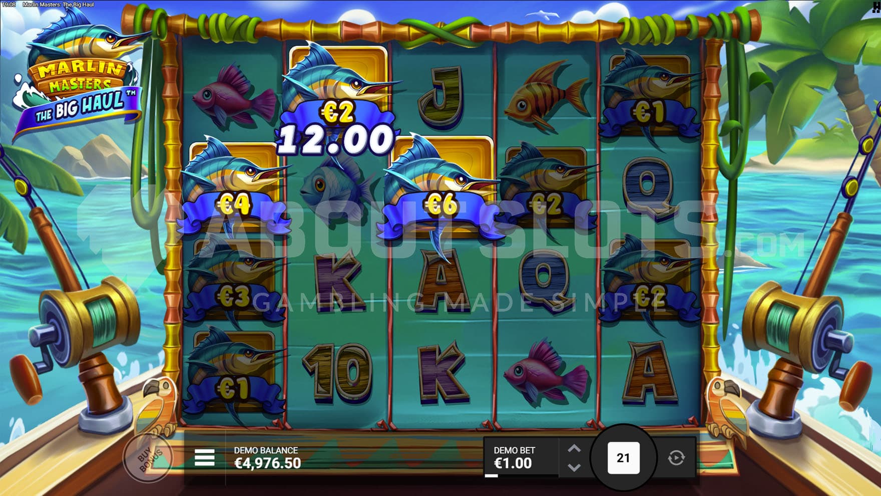 Three cash symbols forming a Lootline in the base game that pays their collective value.